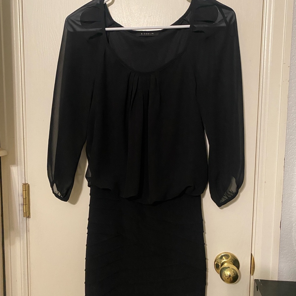 B Darlin Black Dress with Sheer Details